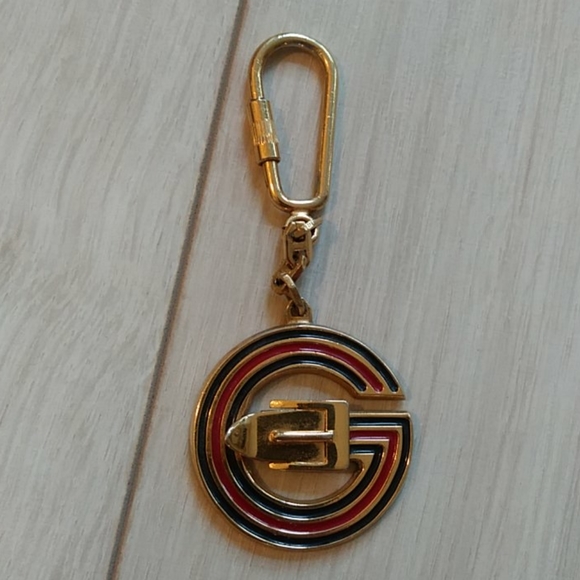 GUCCI~VERY RARE KEY CHAIN BAG CHARM ENAMEL-VINTAGE - Picture 2 of 11